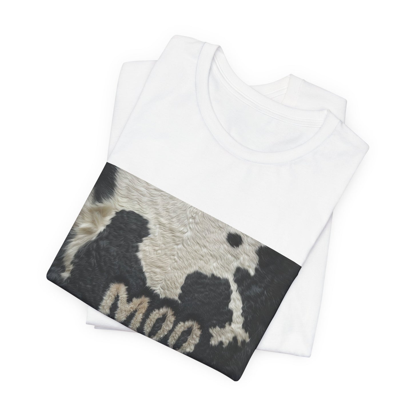 Moo Cow Print T‑Shirt — Funny Farm Animal Graphic Tee
