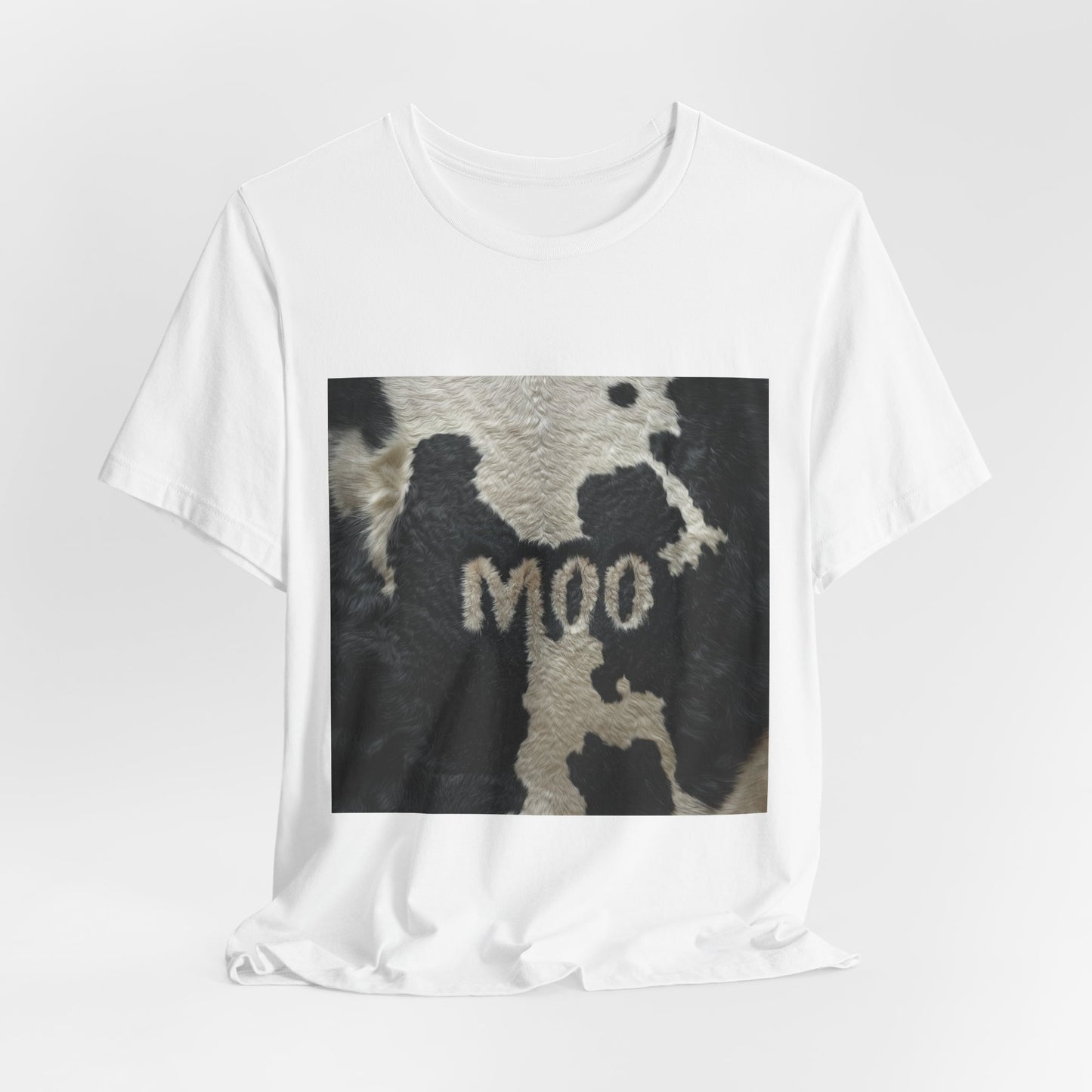 Moo Cow Print T‑Shirt — Funny Farm Animal Graphic Tee
